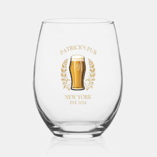 Personalised Pub Sign Beer Glass with Custom Name