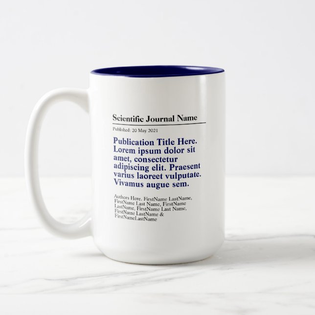 Personalised Publication Two-Tone 15oz Mug - Blue (Left)