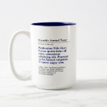 Personalised Publication Two-Tone 15oz Mug - Blue<br><div class="desc">A personalised gift to celebrate your published paper! The perfect gift for co-authors,  colleagues,  and academics who published a scientific paper. Customise with the scientific journal,  publication title,  authors and abstract. Shown in navy blue two tone mug.</div>