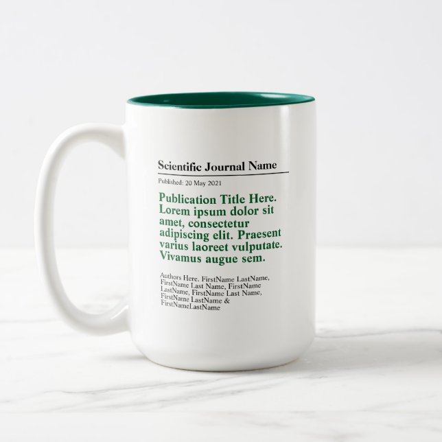 Personalised Publication Two-Tone 15oz Mug - Green (Left)
