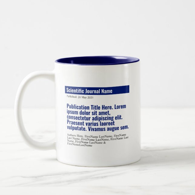 Personalised Publication Two-Tone Mug - Blue (Left)