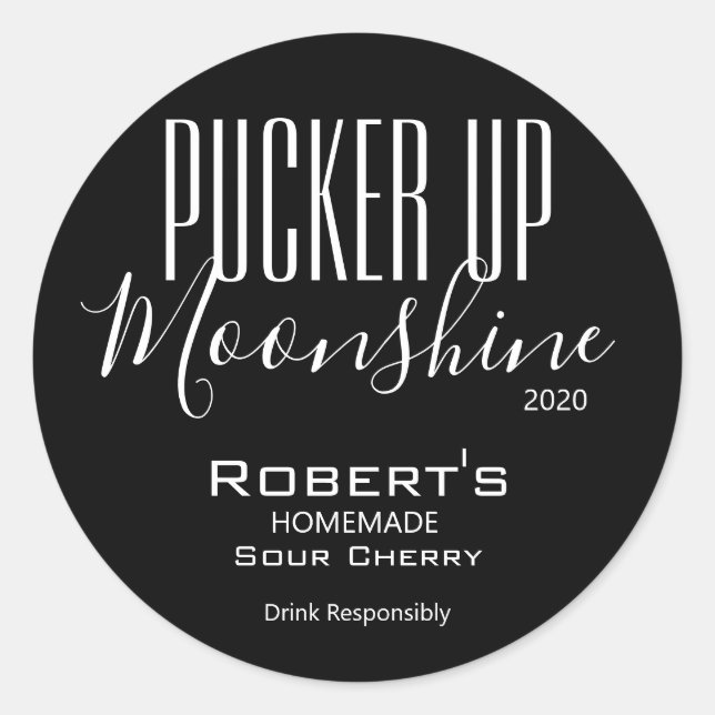 Personalised "Pucker Up Moonshine" Label (Front)