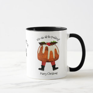 Personalised Pudding Merry Christmas Monogram Mug