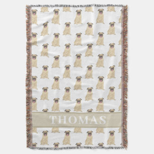Personalised Pug Baby Blanket