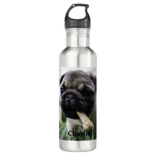 Personalised Pug Dog Photo and Name 710 Ml Water Bottle