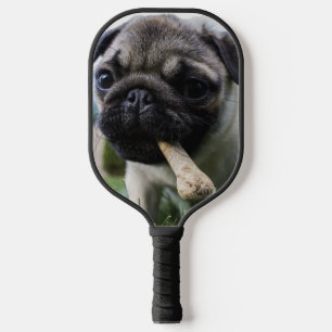 Personalised Pug Dog Photo and Name   Pickleball Paddle