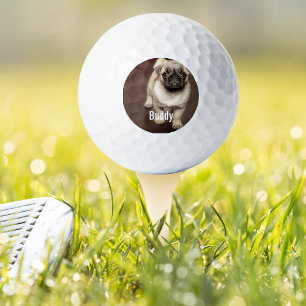 Personalised Pug Dog Photo and Your Pug Dog Name Golf Balls
