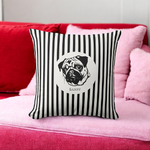 personalised pug dog  stylish trendy custom  cushion