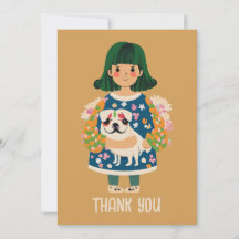 Personalised Pug Greeting Card | Boho Floral Card 