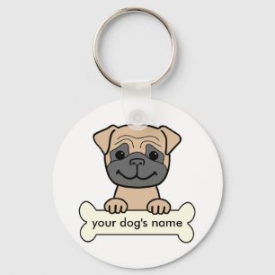 Personalised Pug Key Ring
