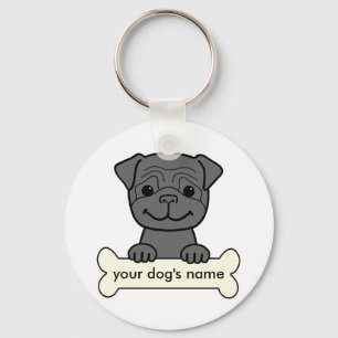Personalised Pug Key Ring