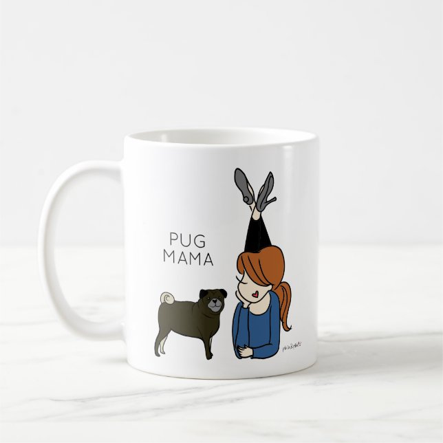 Personalised Pug Mama Coffee Mug (Left)