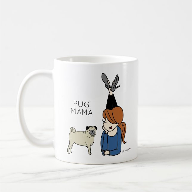 Personalised Pug Mama Coffee Mug (Left)
