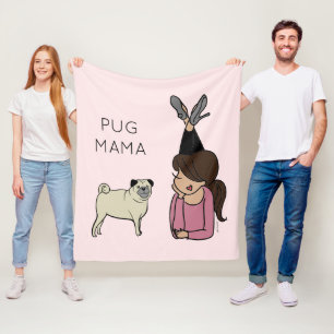 Personalised Pug Mama Fleece Blanket