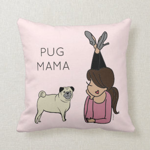 Personalised Pug Mama Throw Pillow