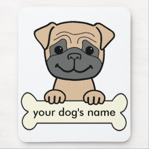 Personalised Pug Mouse Mat