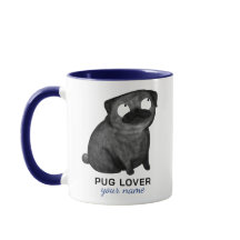 Personalised Pug Mug, Custom Name & Phrase