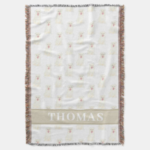 Personalised Pug (White)  Throw Blanket