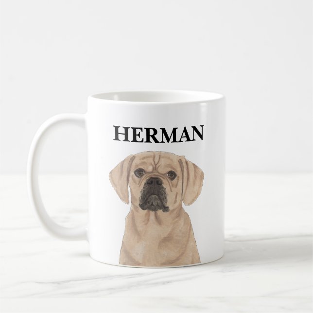 Personalised Puggle Coffee Mug (Left)