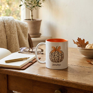 Personalised Pumpkin Fall Orange Autumn Harvest Two-Tone Coffee Mug