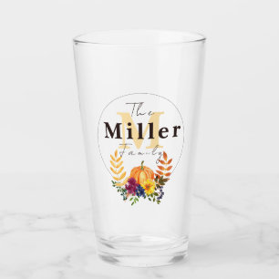 Personalised pumpkin floral glass