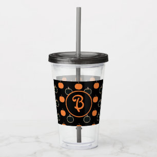 Personalised Pumpkin/halloween/Autumn Acrylic Tum Tumbler