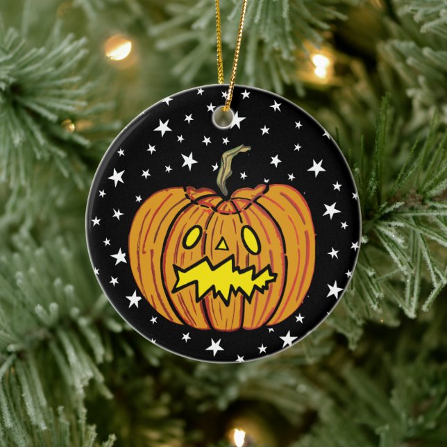 Personalised Pumpkin Halloween Hanging Ornament (Tree)