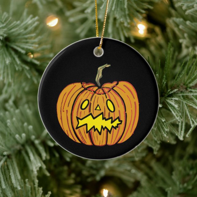 Personalised Pumpkin Halloween Hanging Ornament (Tree)