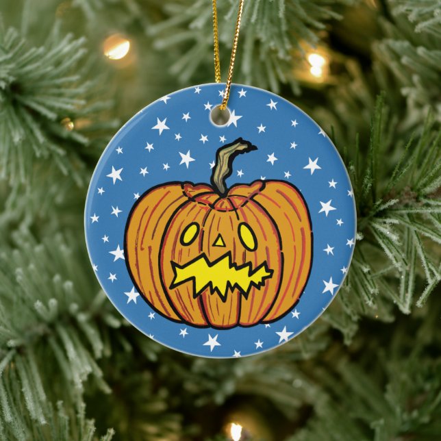 Personalised Pumpkin Halloween Hanging Ornament (Tree)