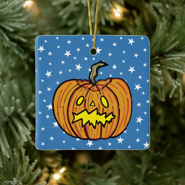 Personalised Pumpkin Halloween Hanging Ornament (Tree)