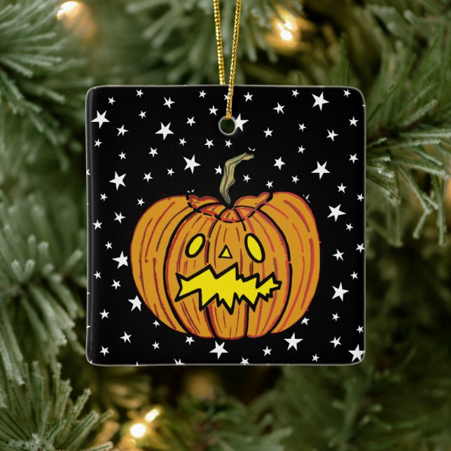 Personalised Pumpkin Halloween Hanging Ornament (Tree)