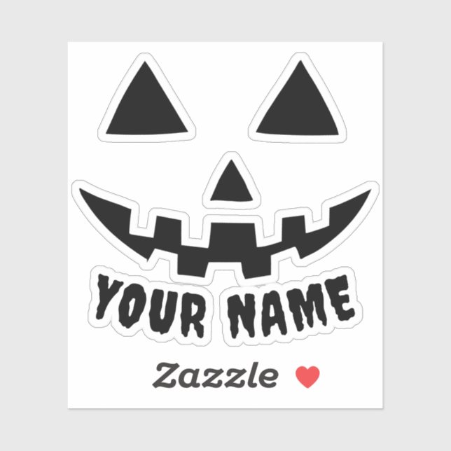 Personalised Pumpkin Halloween Name Black & White (Sheet)