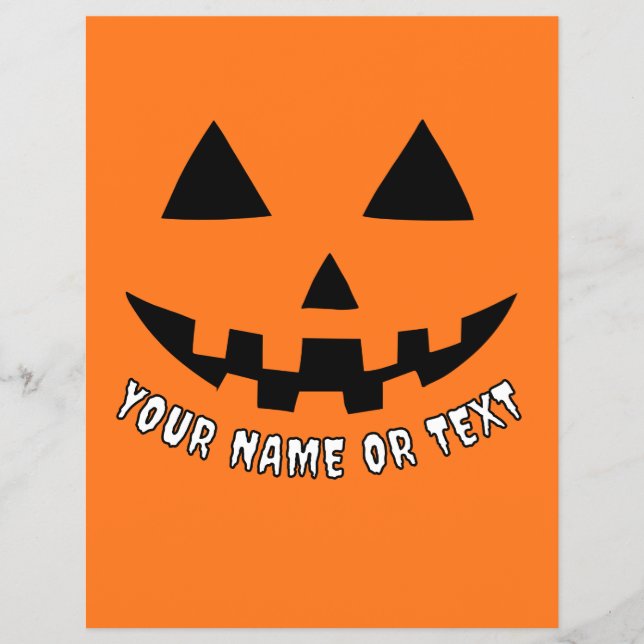Personalised Pumpkin Halloween Name & CUSTOM TEXT Flyer (Front)