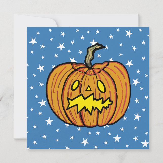 Personalised Pumpkin Halloween Party Invitation (Front)