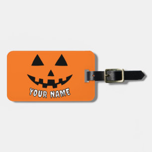 Personalised Pumpkin Halloween Your Name Address Luggage Tag