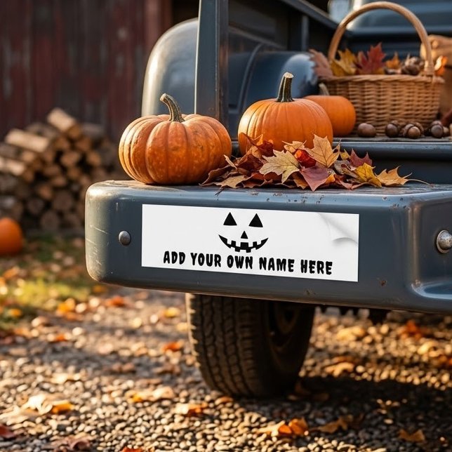 Personalised Pumpkin Halloween Your Name Bumper Sticker (Creator Uploaded)