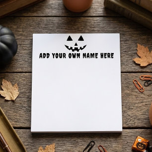 Personalised Pumpkin Halloween Your Name Notepad