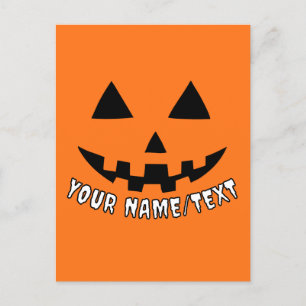 Personalised Pumpkin Halloween Your Name or TEXT Postcard
