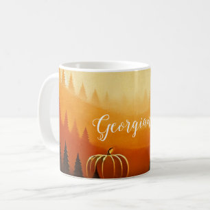 Personalised Pumpkin Harvest Autumnal Harvest Coffee Mug