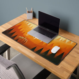 Personalised Pumpkin Harvest Autumnal Harvest Desk Mat