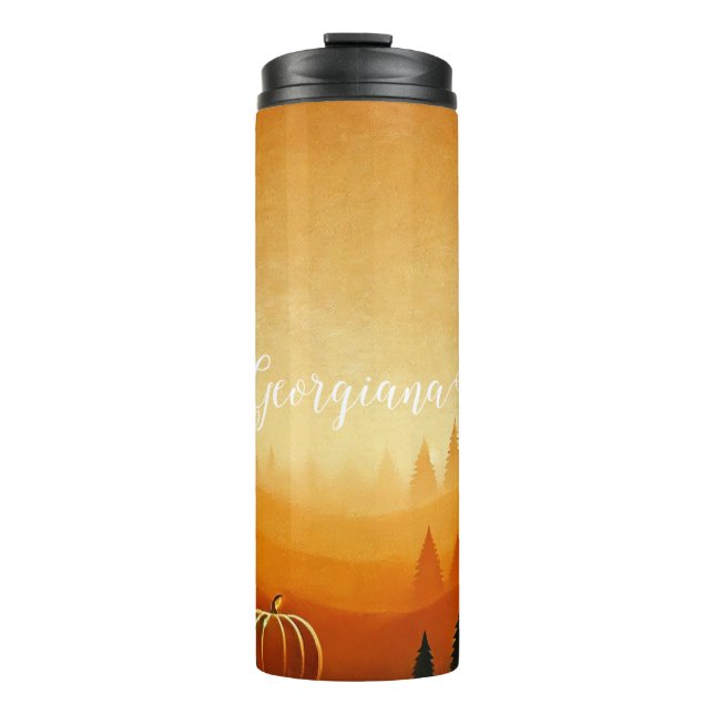 Personalised Pumpkin Harvest Autumnal Harvest Thermal Tumbler (Front)