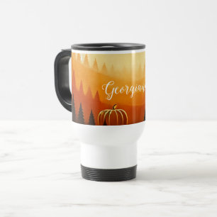 Personalised Pumpkin Harvest Autumnal Harvest Travel Mug