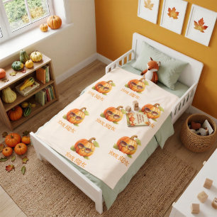 Personalised Pumpkin Patch Toddler Fleece Blanket