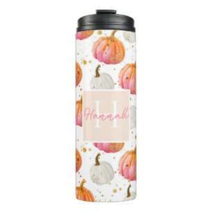 Personalised Pumpkin Pattern Thermal Tumbler