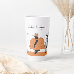 Personalised Pumpkin Penguin Funny Halloween Latte Mug