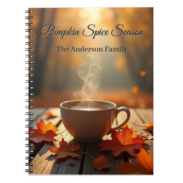 Personalised Pumpkin Spice Autumn Notebook (Front)