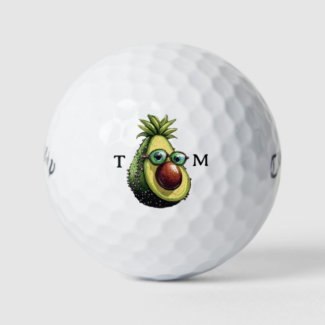 Personalised Punk Avocado Callaway Golf Balls (Front)