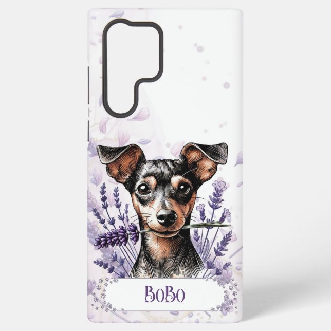 Personalised Pup Phone Case – Min Pin (Back)