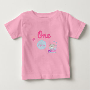 Personalised Puppy Bath One Year Old Girl Birthday Baby T-Shirt