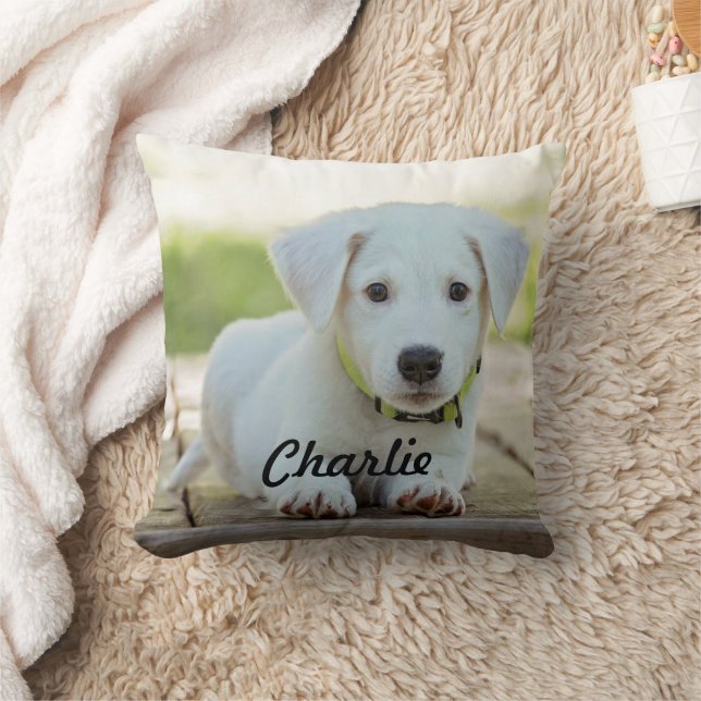 Personalised Puppy Dog DIY Photo and Name Cushion (Blanket)